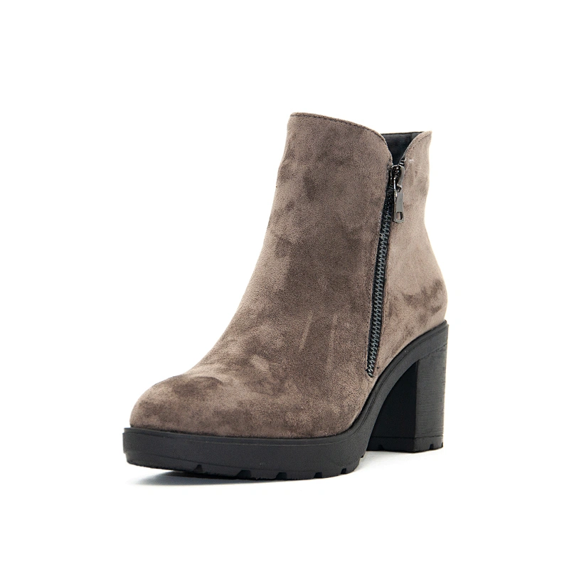 High quality OEM brand genuine leather women fashion boots middle high heel trend women ankle boots