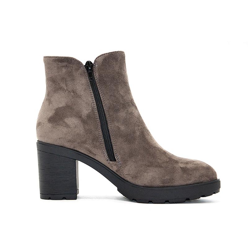 High quality OEM brand genuine leather women fashion boots middle high heel trend women ankle boots