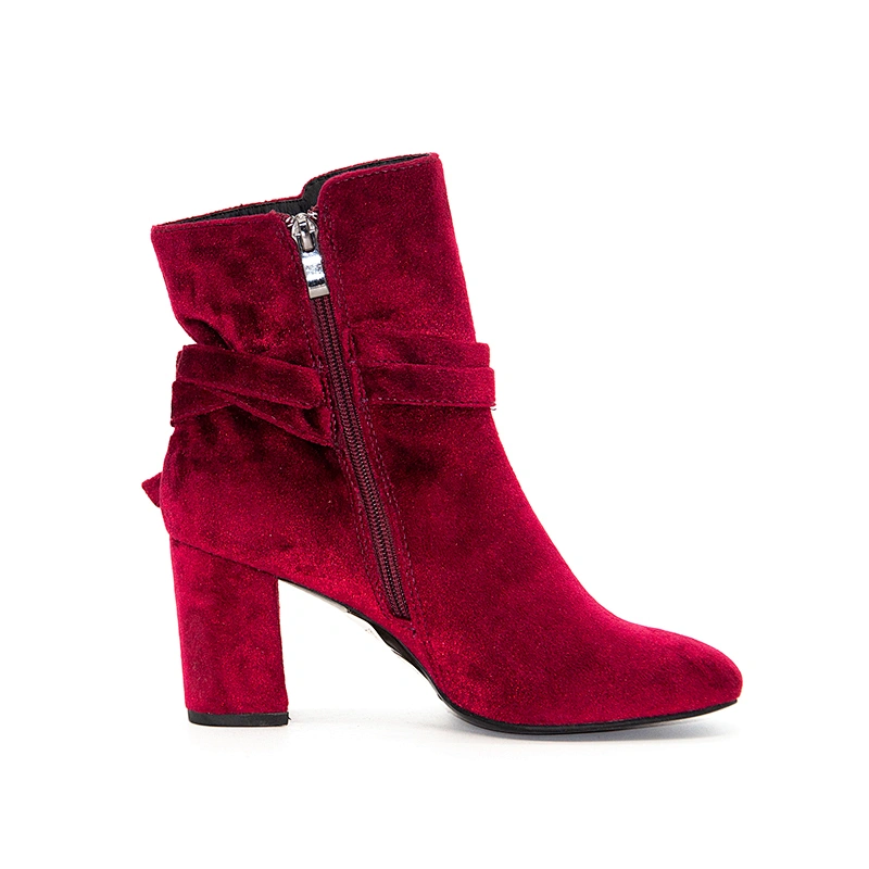 Genuine Red Leather Women Formal Office Flat Dress Shoes Heels