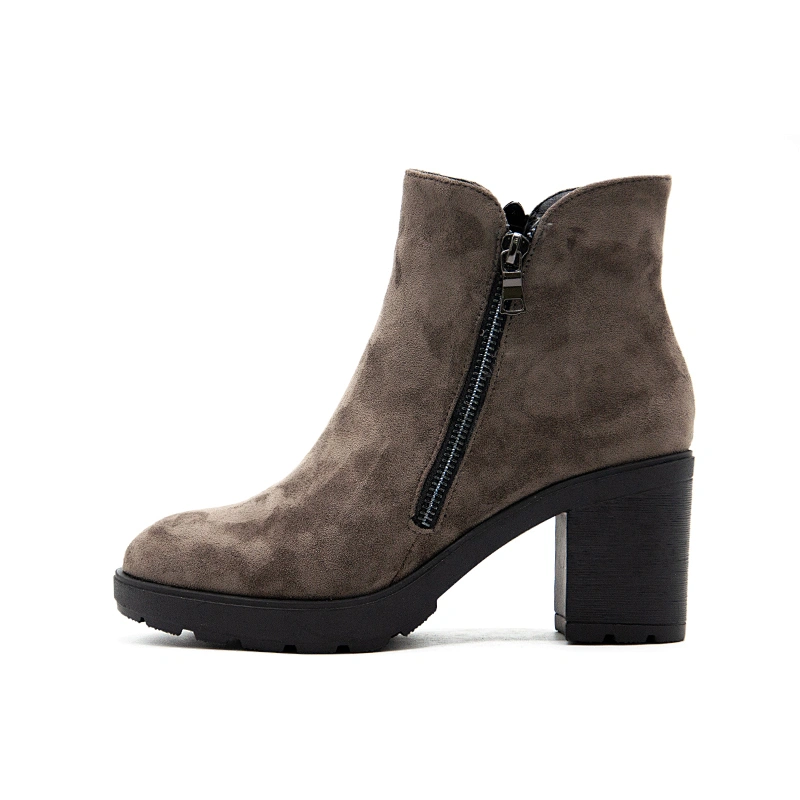 High quality OEM brand genuine leather women fashion boots middle high heel trend women ankle boots
