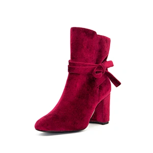 Genuine Red Leather Women Formal Office Flat Dress Shoes Heels