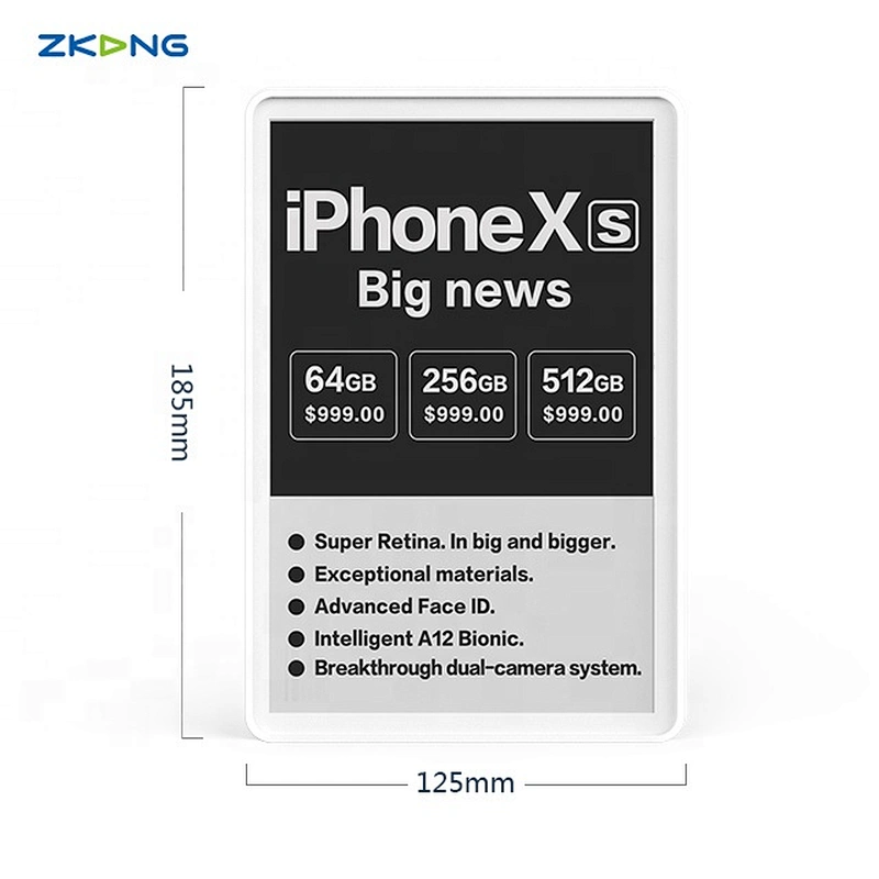 Hot sale white and black esl wireless e-ink display supermarket price tag