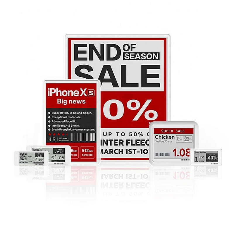 Hot sale white and black esl wireless e-ink display supermarket price tag