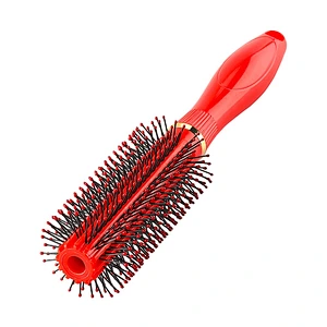 OEM New Custom Nylon Bristles Round Plastic Curly Hair Brush