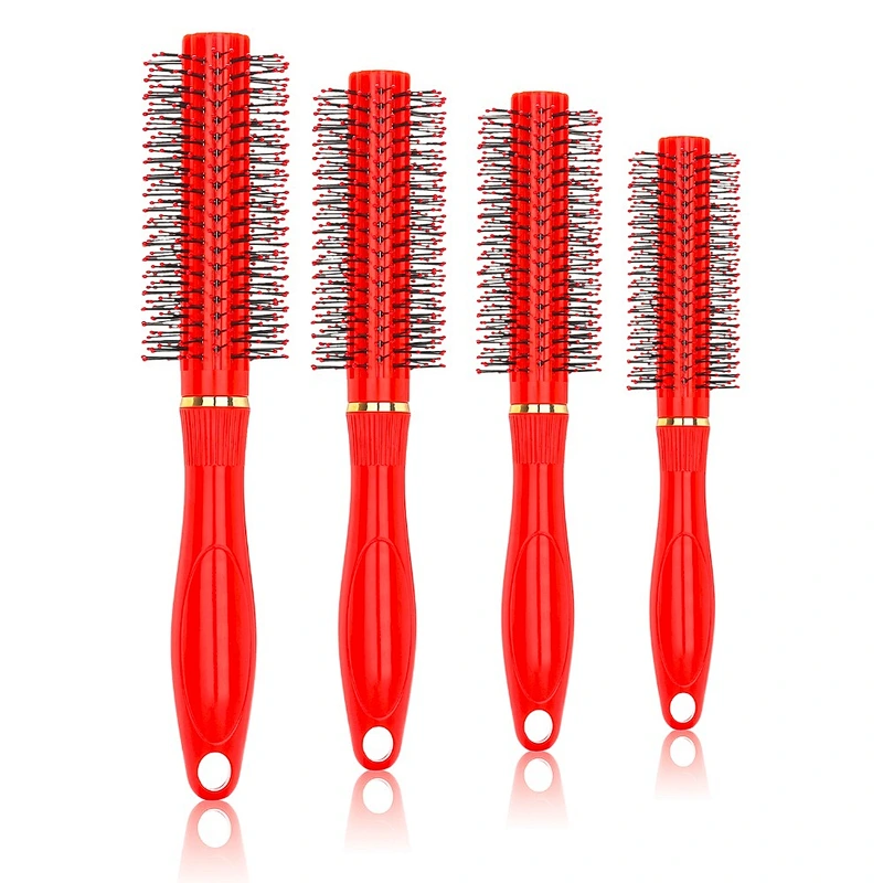 OEM New Custom Nylon Bristles Round Plastic Curly Hair Brush