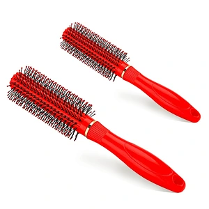 OEM New Custom Nylon Bristles Round Plastic Curly Hair Brush