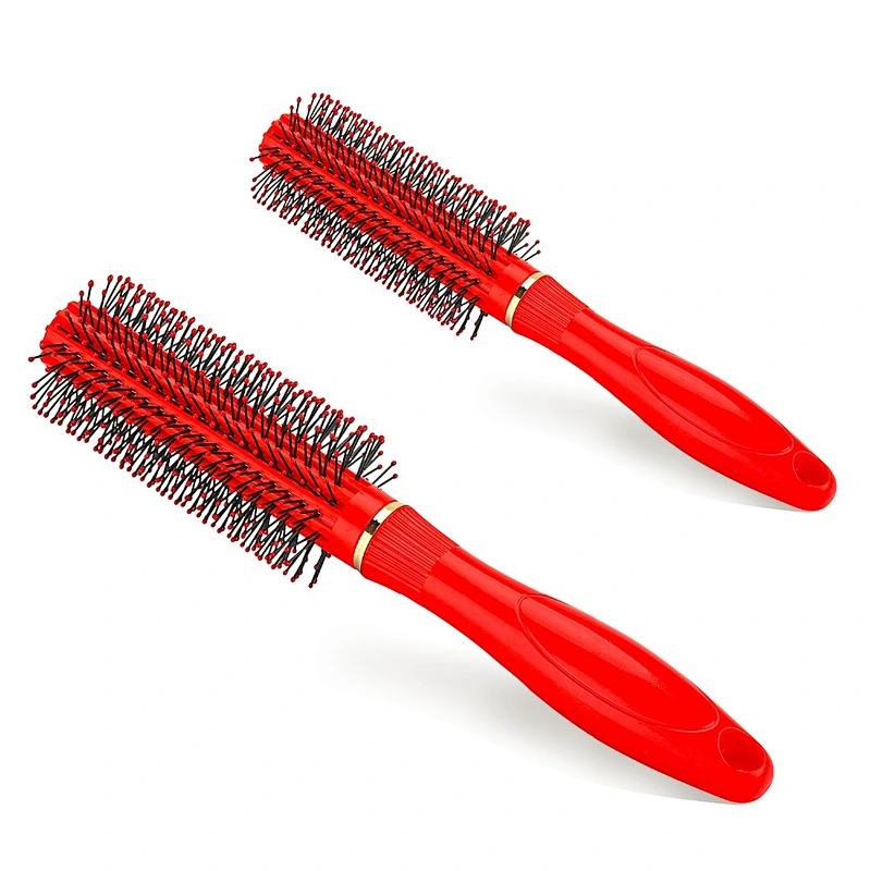 OEM New Custom Nylon Bristles Round Plastic Curly Hair Brush
