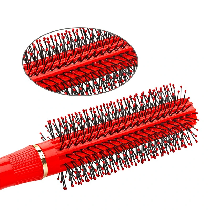 OEM New Custom Nylon Bristles Round Plastic Curly Hair Brush