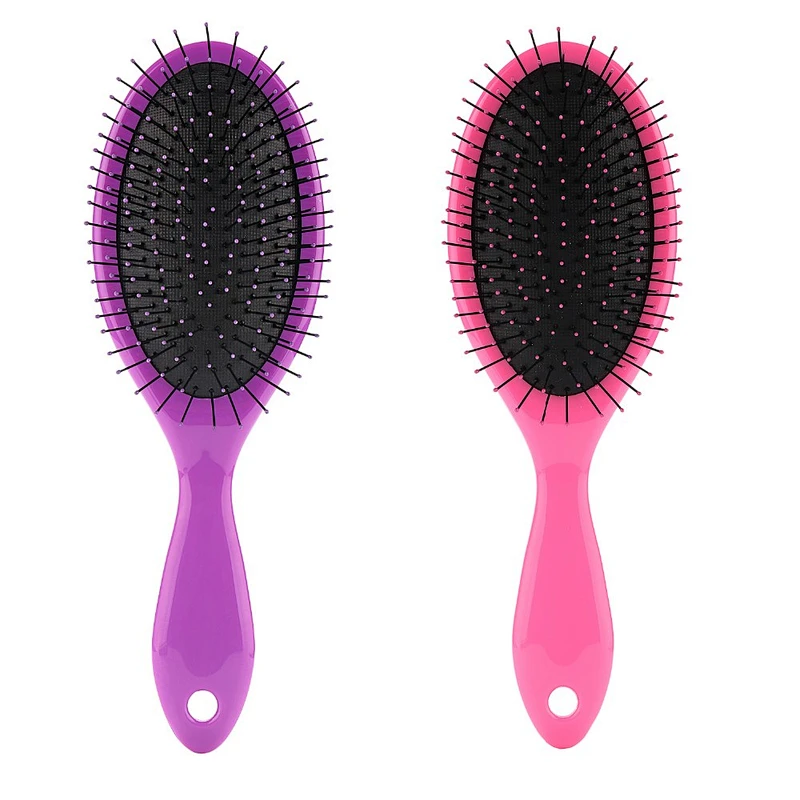 Factory Custom Logo Soft Nylon Bristle Detangling Plastic Hair Brush