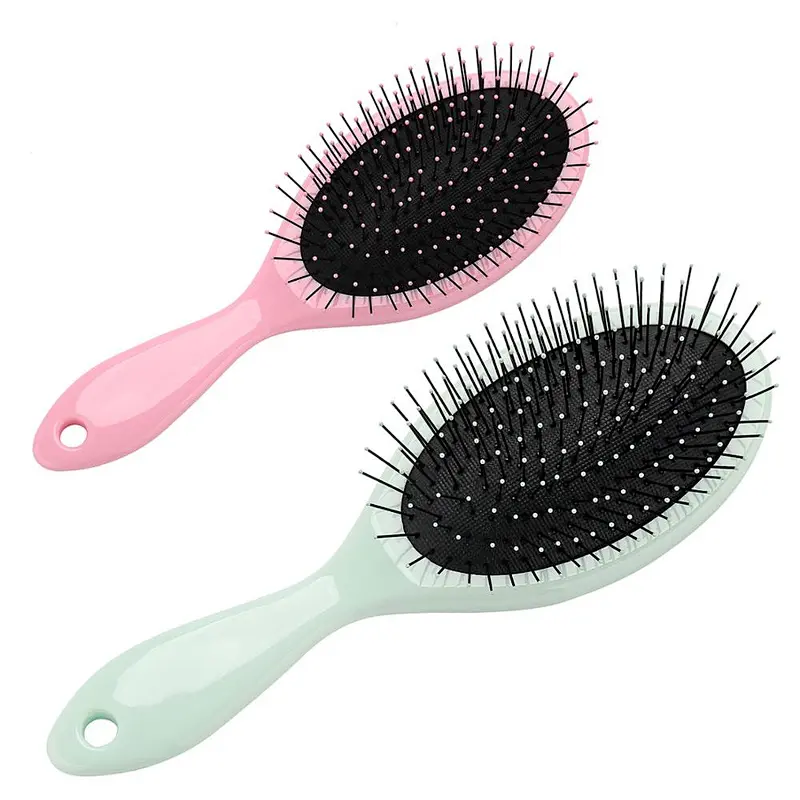 Factory Custom Logo Soft Nylon Bristle Detangling Plastic Hair Brush