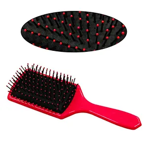 Anti-static Nylon Pins Plastic Square Paddle Hair Massage Paddle Brush