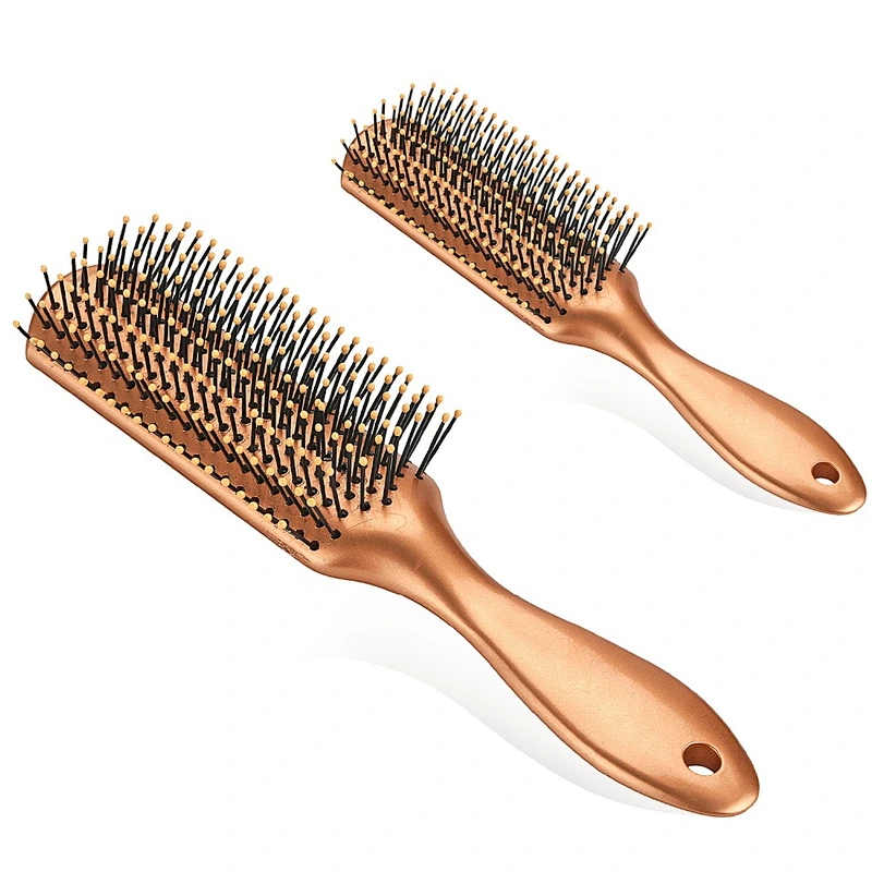 Eco-friendly Portable Travel Gold Plastic Handle Hair Comb Brush