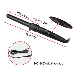 6-in-1 Curling Iron Wand Set, Interchangeable Ceramic Barrels and LCD Temperature Display Hair Curler,Heating Curling Wand for All Hair Type, Dual Voltage, Included Heat Protective Glove
