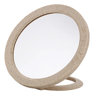 2019 Top selling Factory Round Tabletop Vanity Makeup Cosmetic desktop Mirror With Stand Standing Decorative Mirror With Brown