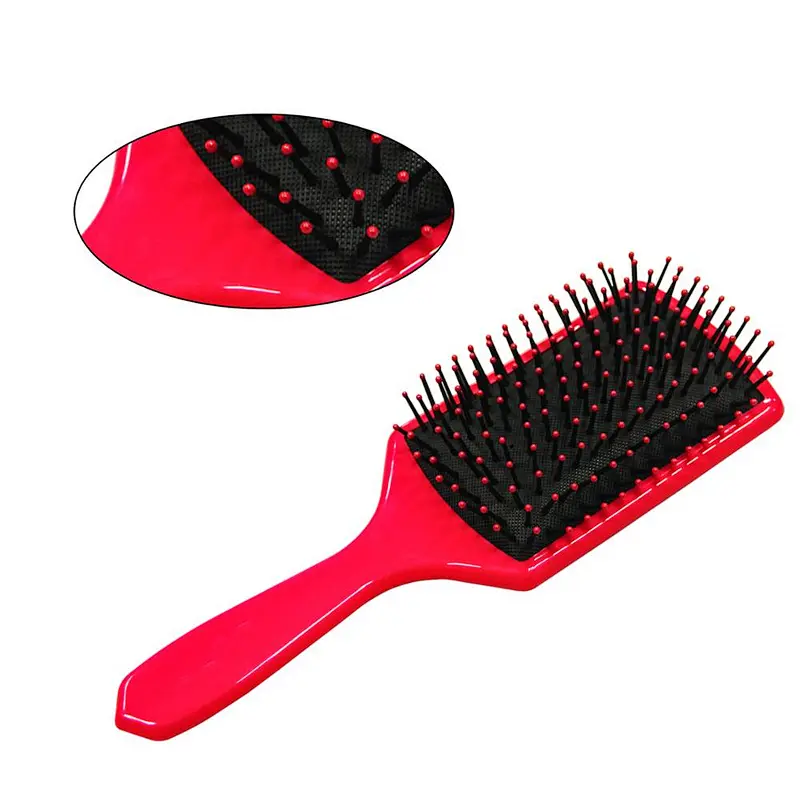 Anti-static Nylon Pins Plastic Square Paddle Hair Massage Paddle Brush