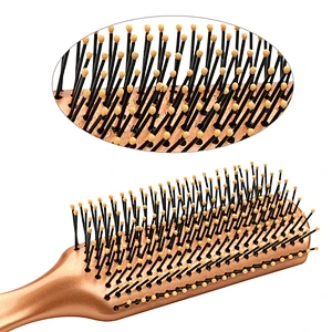 Eco-friendly Portable Travel Gold Plastic Handle Hair Comb Brush