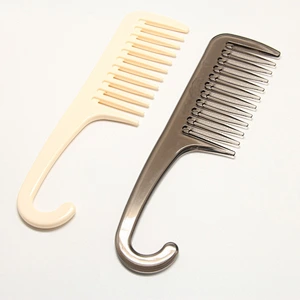 Plastic Hair Comb with Hook Shower Use Wide Teeth Hair Comb