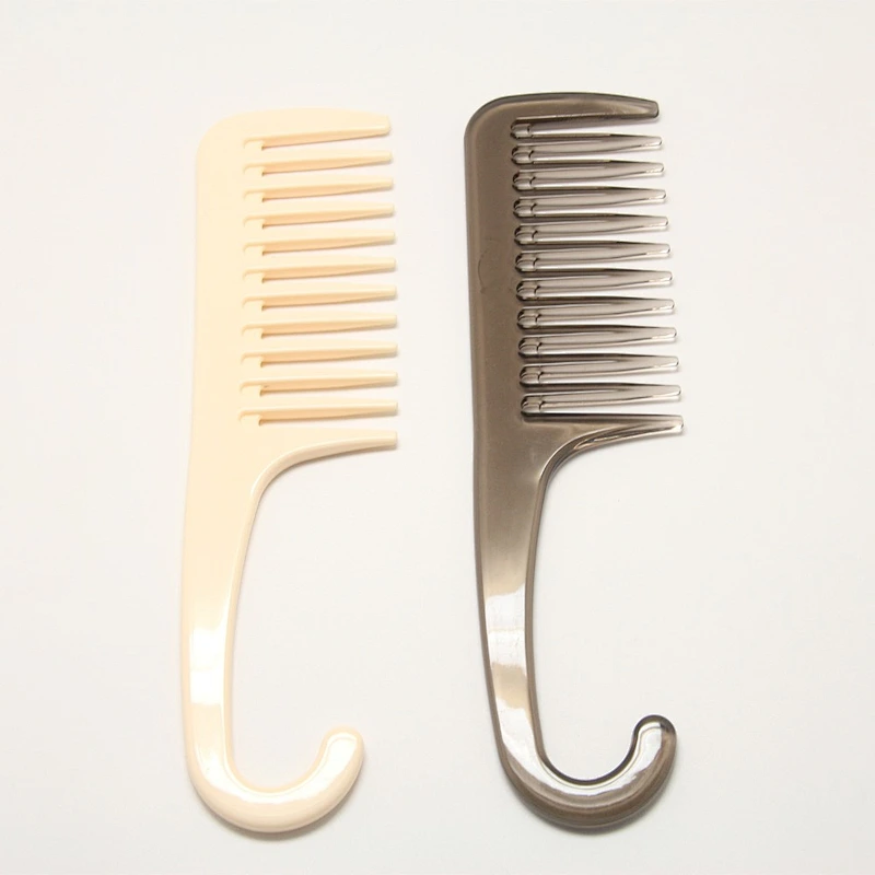 Plastic Hair Comb with Hook Shower Use Wide Teeth Hair Comb