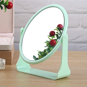 2019 Top selling Factory Round Tabletop Vanity Makeup Cosmetic desktop Mirror With Stand Standing Decorative Mirror With Green