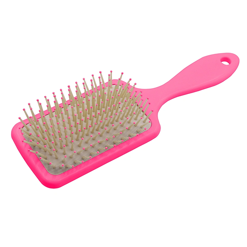 Logo High Quality Scalp Massage Plastic Square Hair Paddle Brush