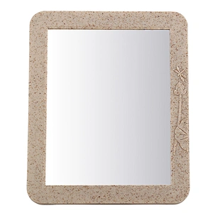 2019 Top selling Factory Square Tabletop Vanity Makeup Cosmetic desktop Mirror With Stand Standing Decorative Mirror With Brown
