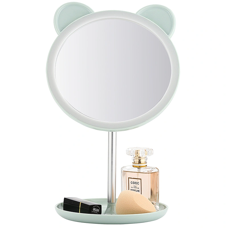 2019 Top selling Factory Round Tabletop Vanity Makeup Cosmetic desktop Mirror With Stand Standing Decorative Mirror With Green