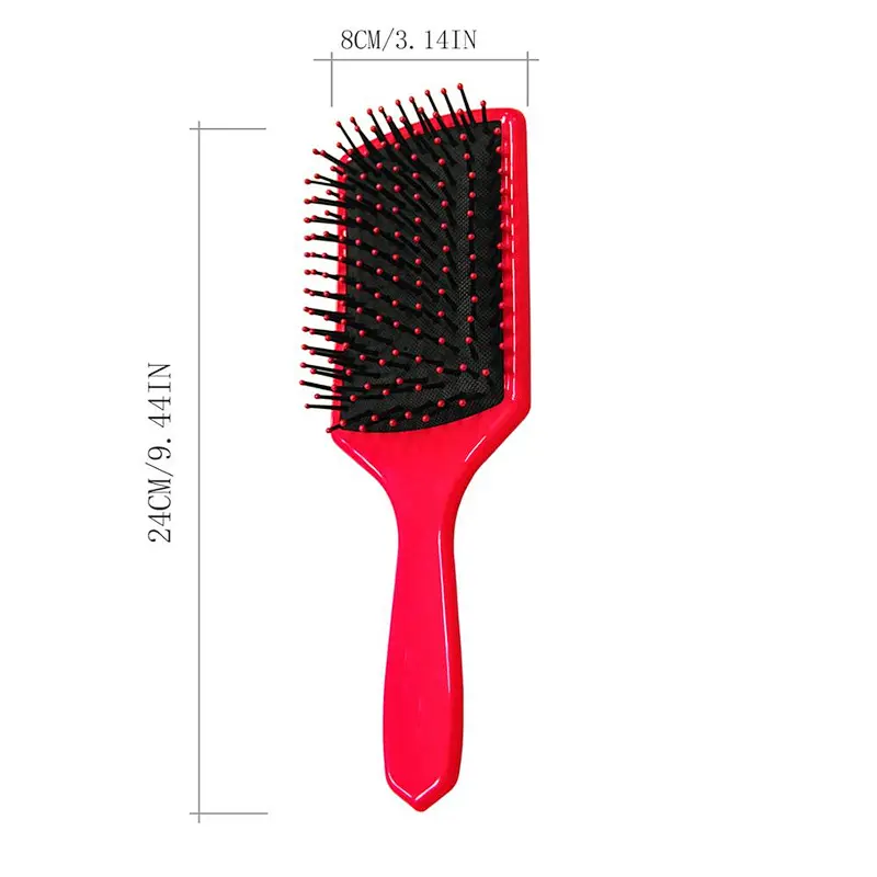 Anti-static Nylon Pins Plastic Square Paddle Hair Massage Paddle Brush