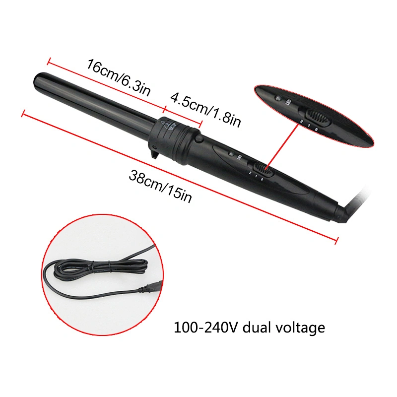 5-in-1 Curling Iron Wand Set, Interchangeable Ceramic Barrels and LCD Temperature Display Hair Curler,Heating Curling Wand for All Hair Type, Dual Voltage, Included Heat Protective Glove
