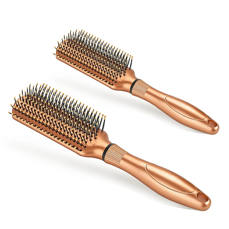 Custom Logo Portable Nylon Bristles Massage Plastic Hair Comb Brush