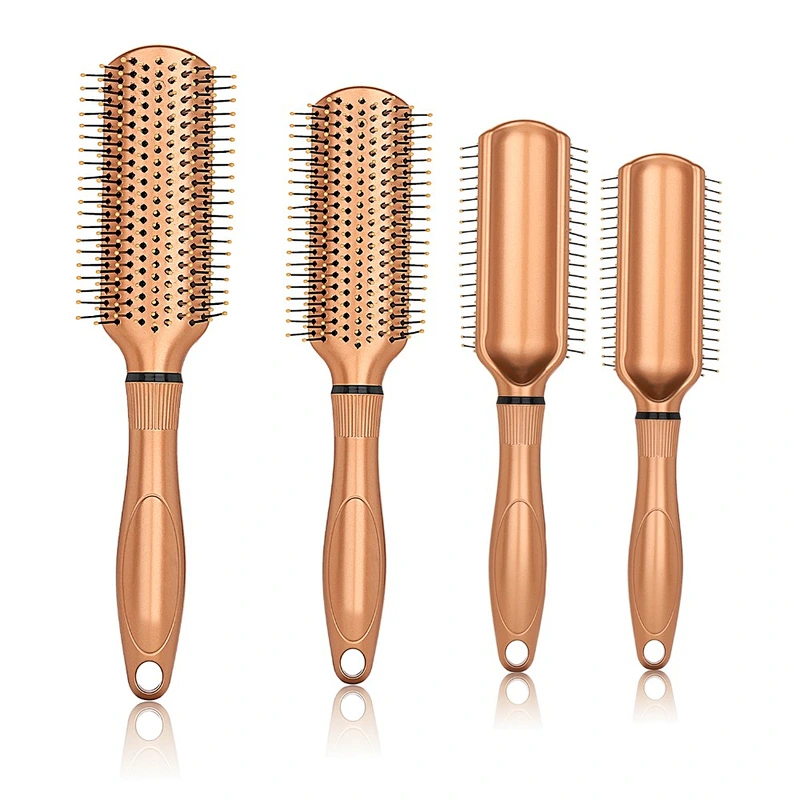 Custom Logo Portable Nylon Bristles Massage Plastic Hair Comb Brush