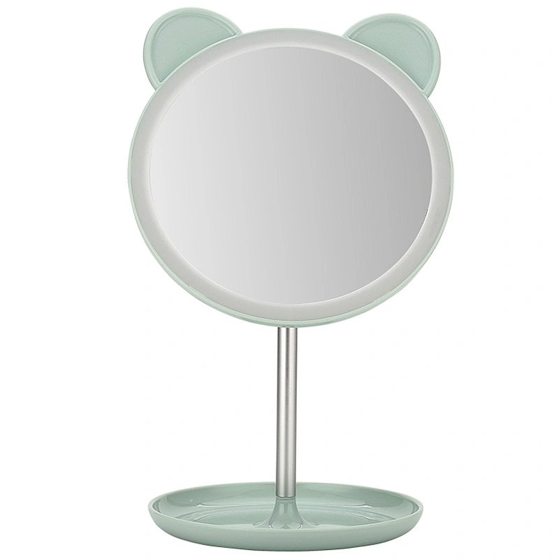 2019 Top selling Factory Round Tabletop Vanity Makeup Cosmetic desktop Mirror With Stand Standing Decorative Mirror With Green