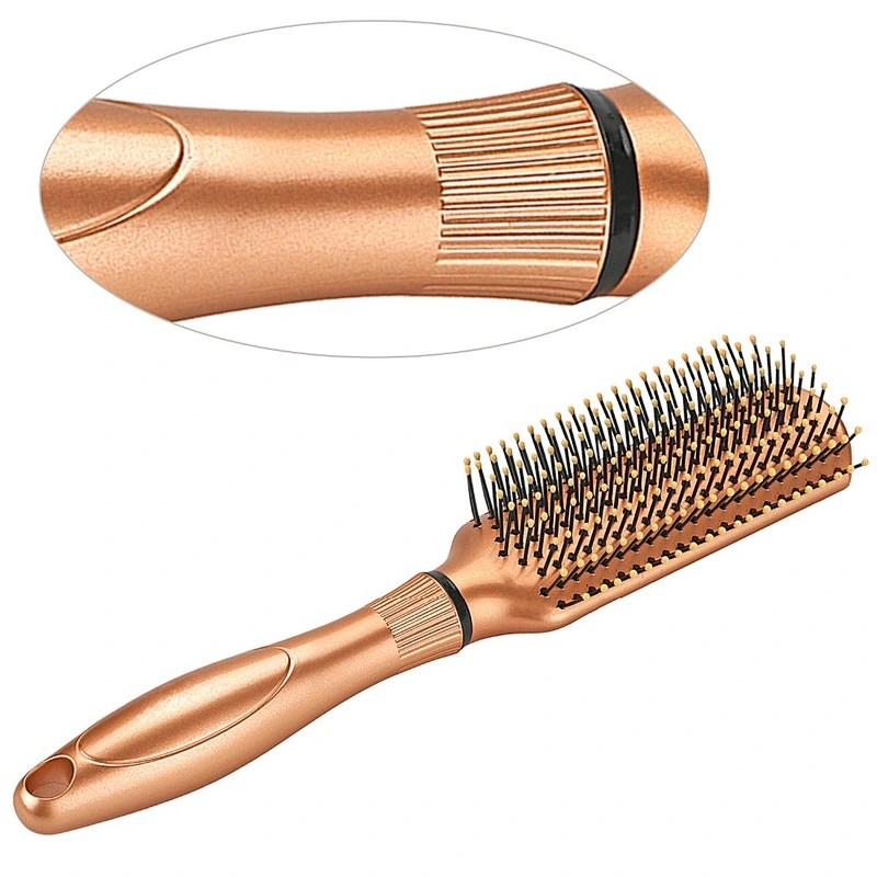 Custom Logo Portable Nylon Bristles Massage Plastic Hair Comb Brush
