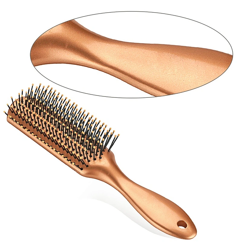 Eco-friendly Portable Travel Gold Plastic Handle Hair Comb Brush