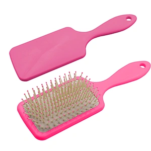 Logo High Quality Scalp Massage Plastic Square Hair Paddle Brush
