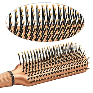Custom Logo Portable Nylon Bristles Massage Plastic Hair Comb Brush