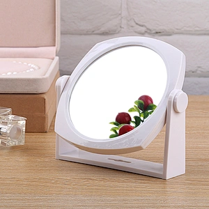 2019 Top selling Factory Round Tabletop Vanity Makeup Cosmetic desktop Mirror With Stand Standing Decorative Mirror With Withe