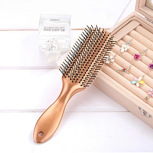 Eco-friendly Portable Travel Gold Plastic Handle Hair Comb Brush
