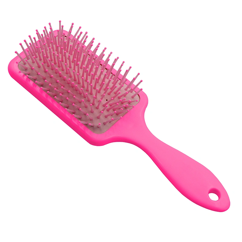 Logo High Quality Scalp Massage Plastic Square Hair Paddle Brush