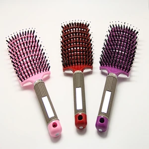 Factory Curve Plastic Bristles Vent Hair Comb Brush