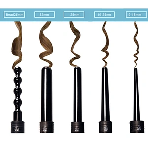 6-in-1 Curling Iron Wand Set, Interchangeable Ceramic Barrels and LCD Temperature Display Hair Curler,Heating Curling Wand for All Hair Type, Dual Voltage, Included Heat Protective Glove