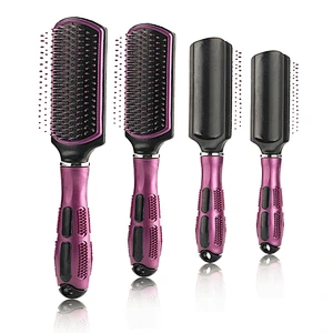 Factory Bulk Logo Printing Anti-static nylon hairbrush Plastic Styling Hair Brush