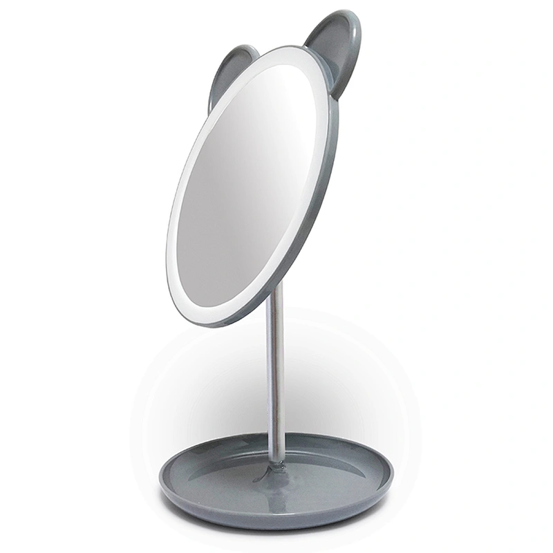 2019 Top selling Factory Round Tabletop Vanity Makeup Cosmetic desktop Mirror With Stand Standing Decorative Mirror With Gray