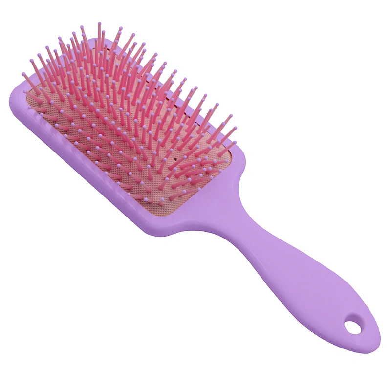 Logo High Quality Scalp Massage Plastic Square Hair Paddle Brush