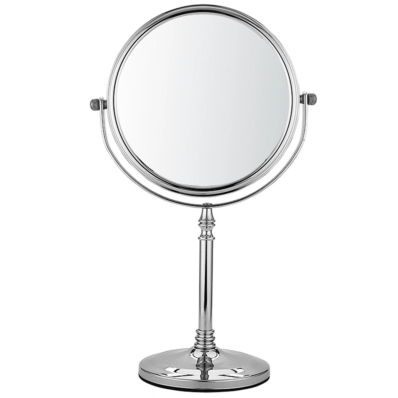 Round Double-Sided Makeup cosmetic desktop mirror Magnifying Double Sided Mirror With Stand Standing Mirror Adjustable Height