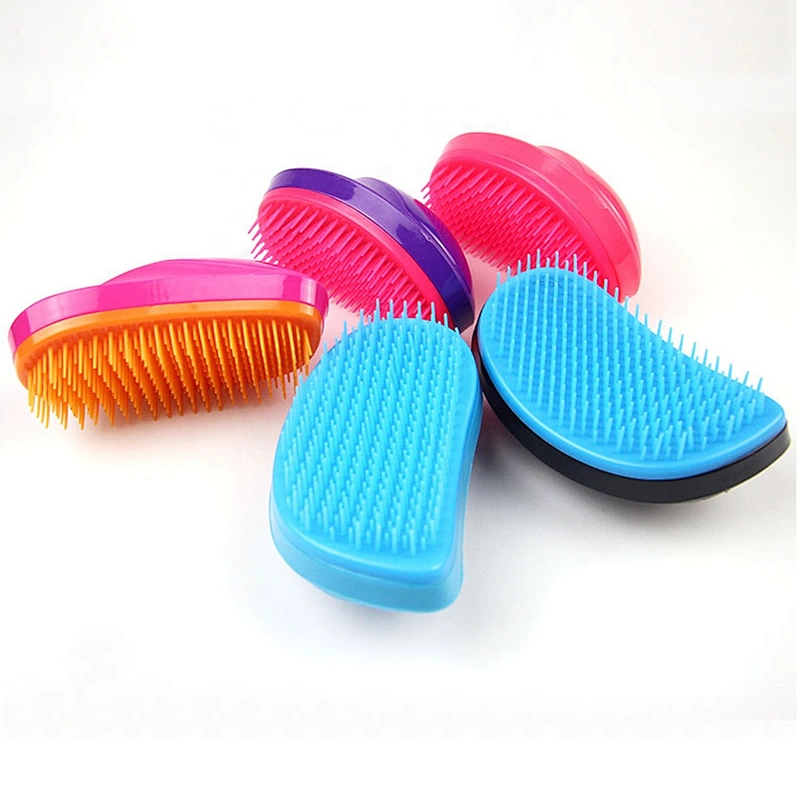 Wholesale Plastic Colorful Egg Shaped Detangling Hair Brush