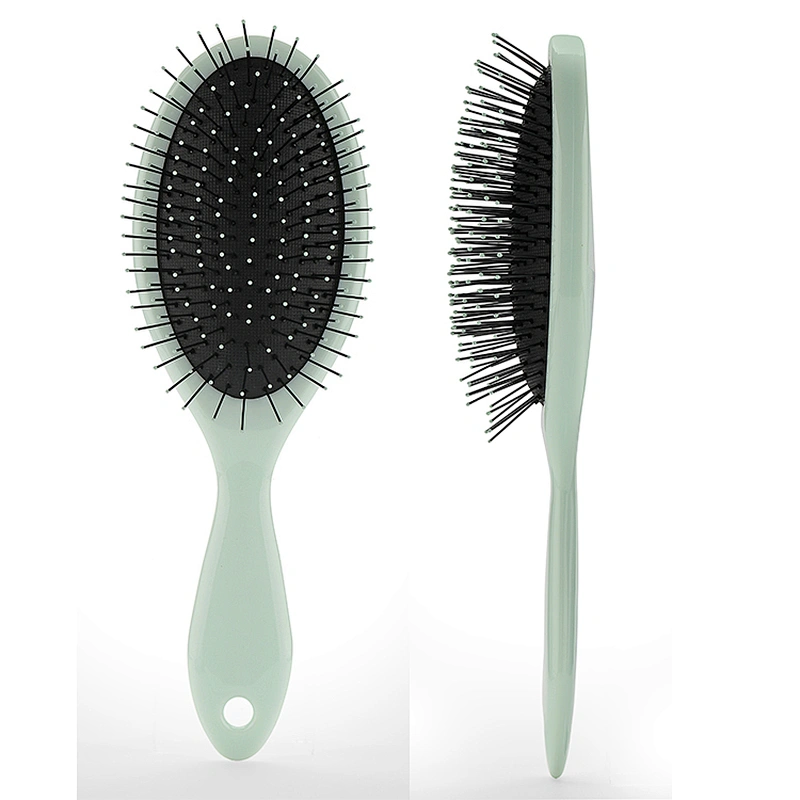 Hot sale colorful hair care brush massager soft cushion nylon bristles wet hair brush