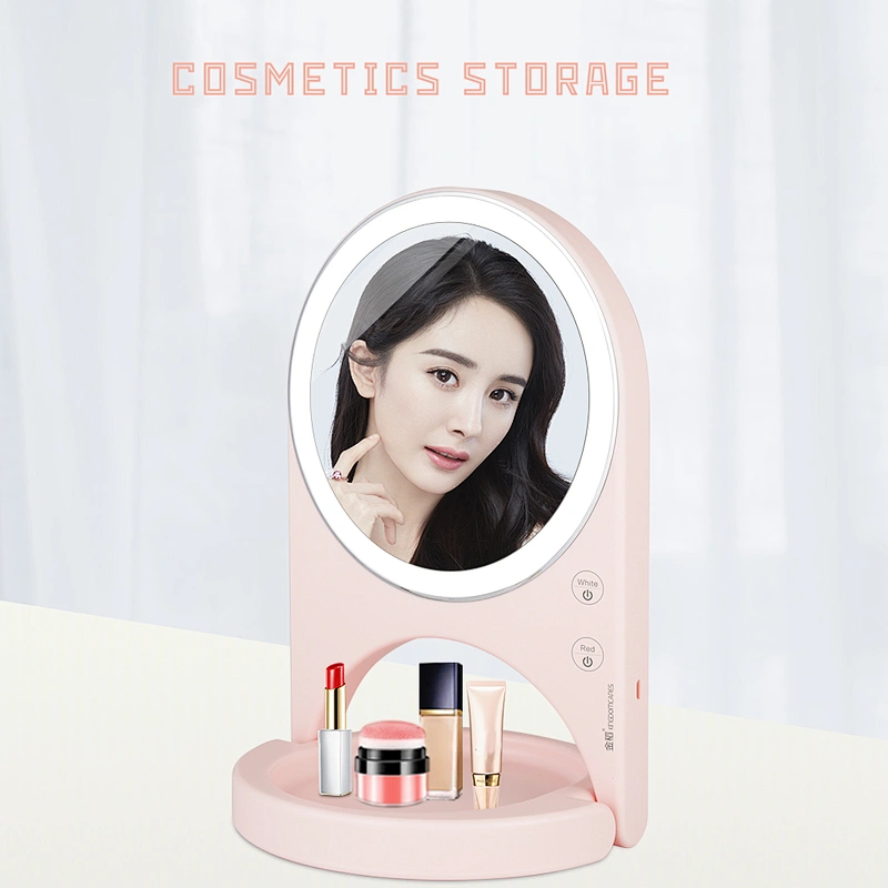 Wholesale Large Cosmetic Makeup Mirror Portable Make Up Mirrors Desktop Mirror with LED light