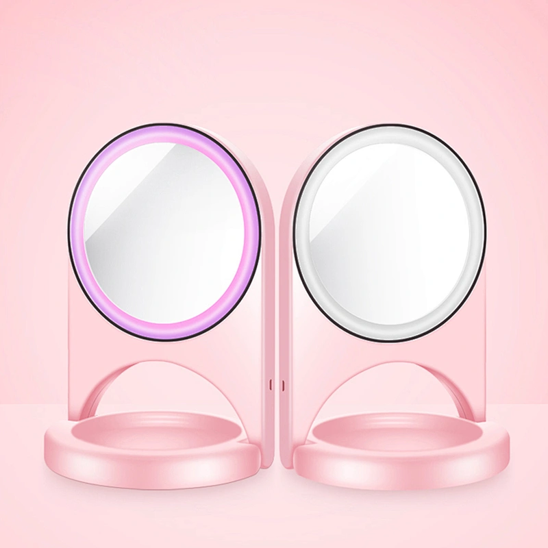 Wholesale Large Cosmetic Makeup Mirror Portable Make Up Mirrors Desktop Mirror with LED light