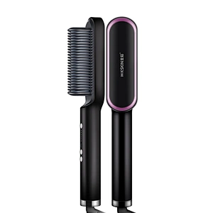 Hair Straightener Brush Rifny Heated Hair Straightening Comb with Anti Scald Auto Temperature Lock