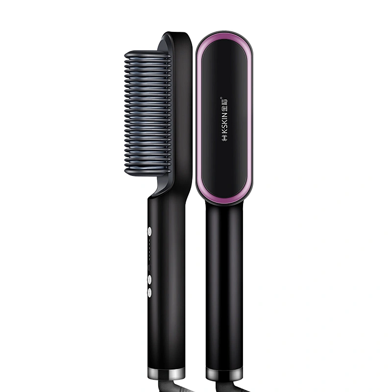Hair Straightener Brush Rifny Heated Hair Straightening Comb with Anti Scald Auto Temperature Lock